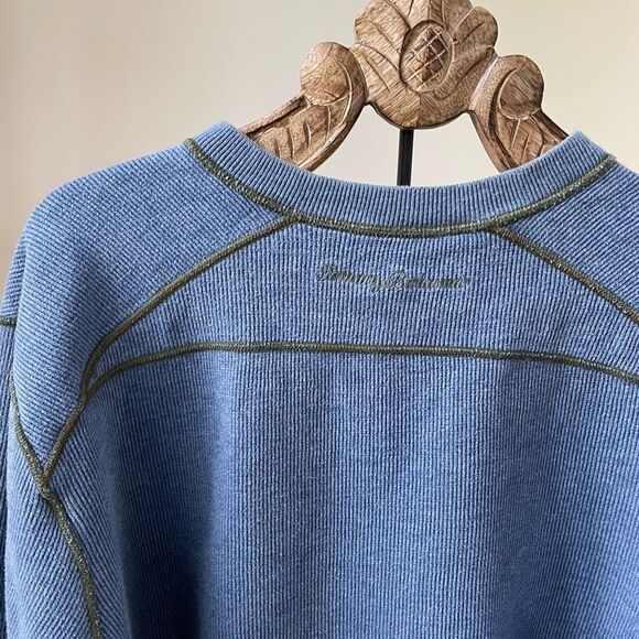 Tommy Bahama Reversible Green Blue Vneck Sweater XL - Picture 5 of 11